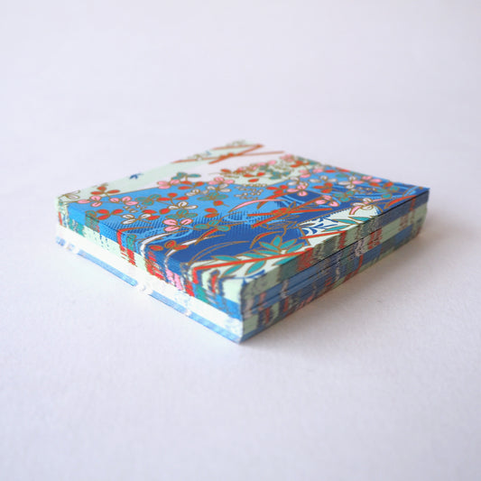 Pack of 100 Sheets 7x7cm Yuzen Washi Origami Paper HZ-403 - Wisteria Garden - washi paper - Lavender Home London