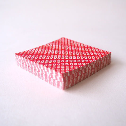 Pack of 100 Sheets 7x7cm Yuzen Washi Origami Paper HZ-450 - Deer's Spots Red - washi paper - Lavender Home London