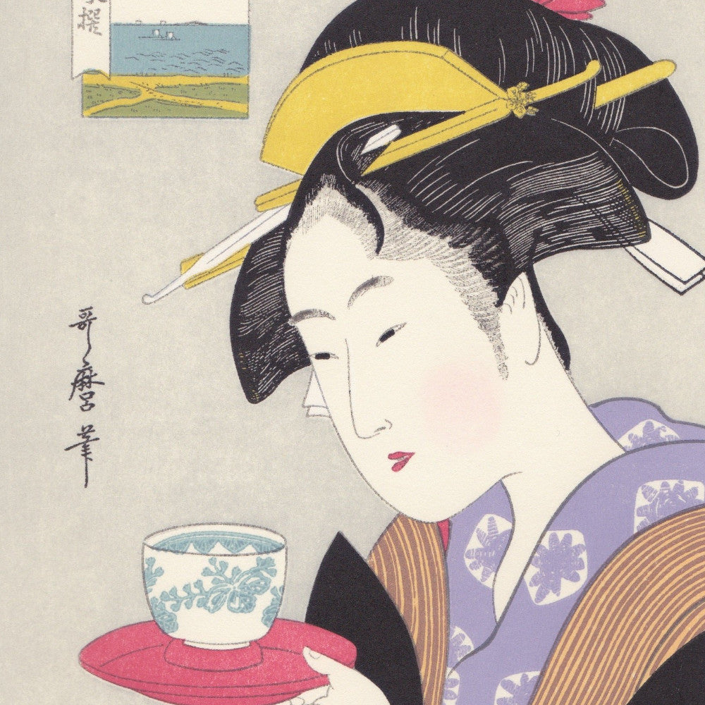 Japanese Woodblock Print 05 - Geisha Naniwaya Okita by Utamaro Kitagawa - Print - Lavender Home London