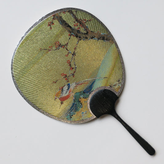 Small Uchiwa Fan Greeting Card - Bird