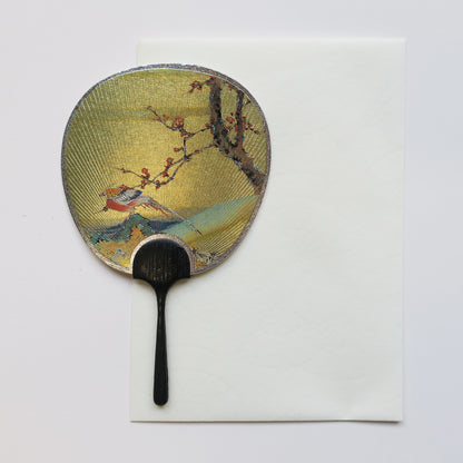 Tarjeta de felicitación pequeña para abanico Uchiwa - Pájaro 