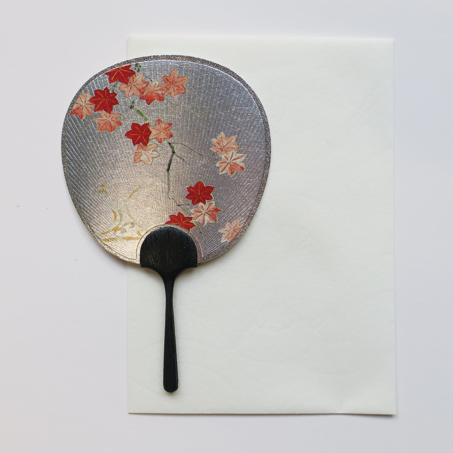 Small Uchiwa Fan Greeting Card - Maple