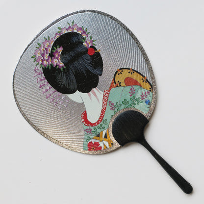 Tarjeta de felicitación pequeña para abanico Uchiwa - Vestido floral 