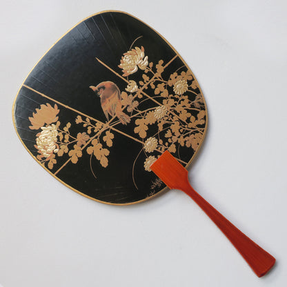 Carte de vœux pour fan d'Uchiwa - Oiseau et fleur 