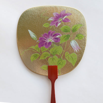 Uchiwa-fan Greeting Card - Clematis - Cards - Lavender Home London