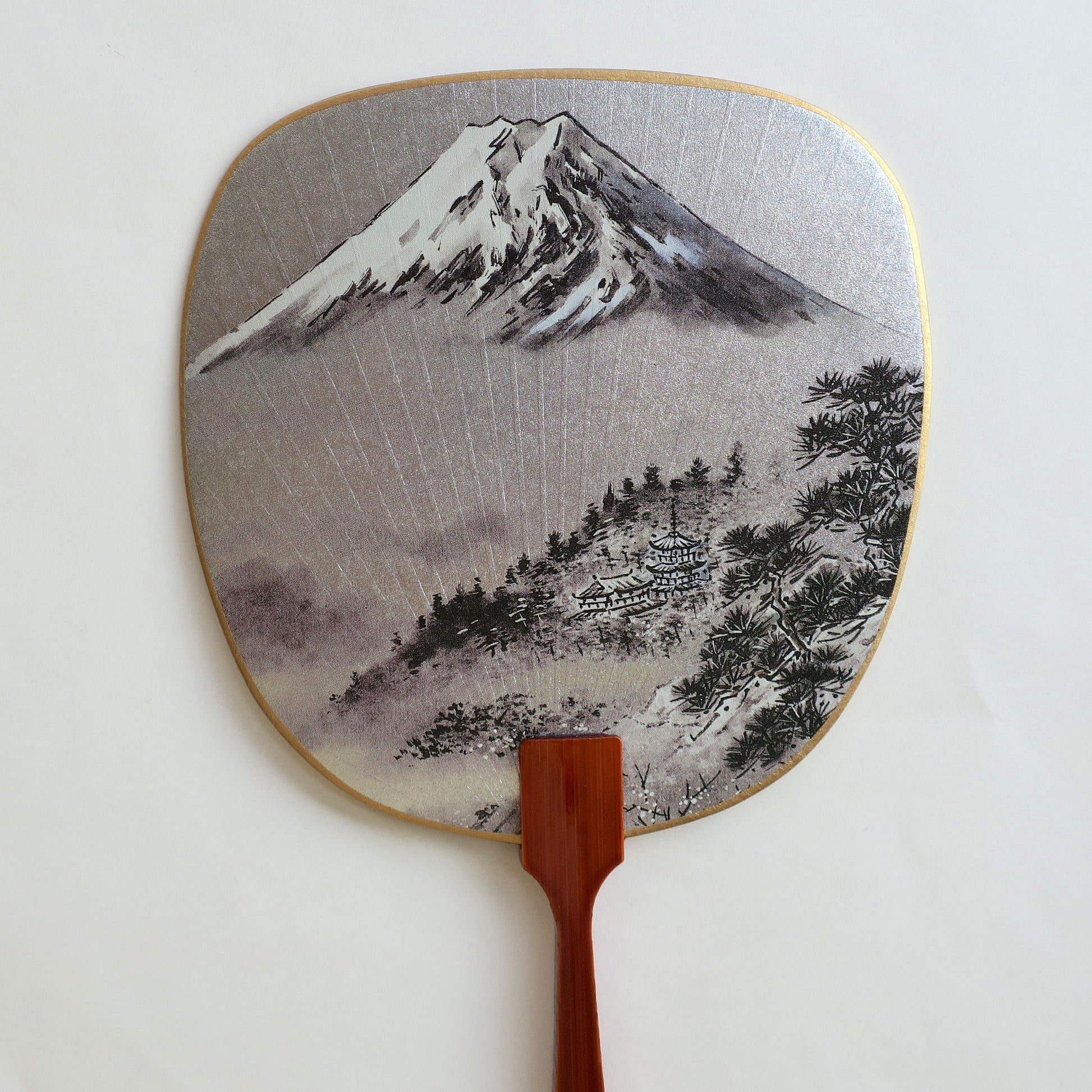Uchiwa-fan Greeting Card - Misty Mount Fuji - Cards - Lavender Home London