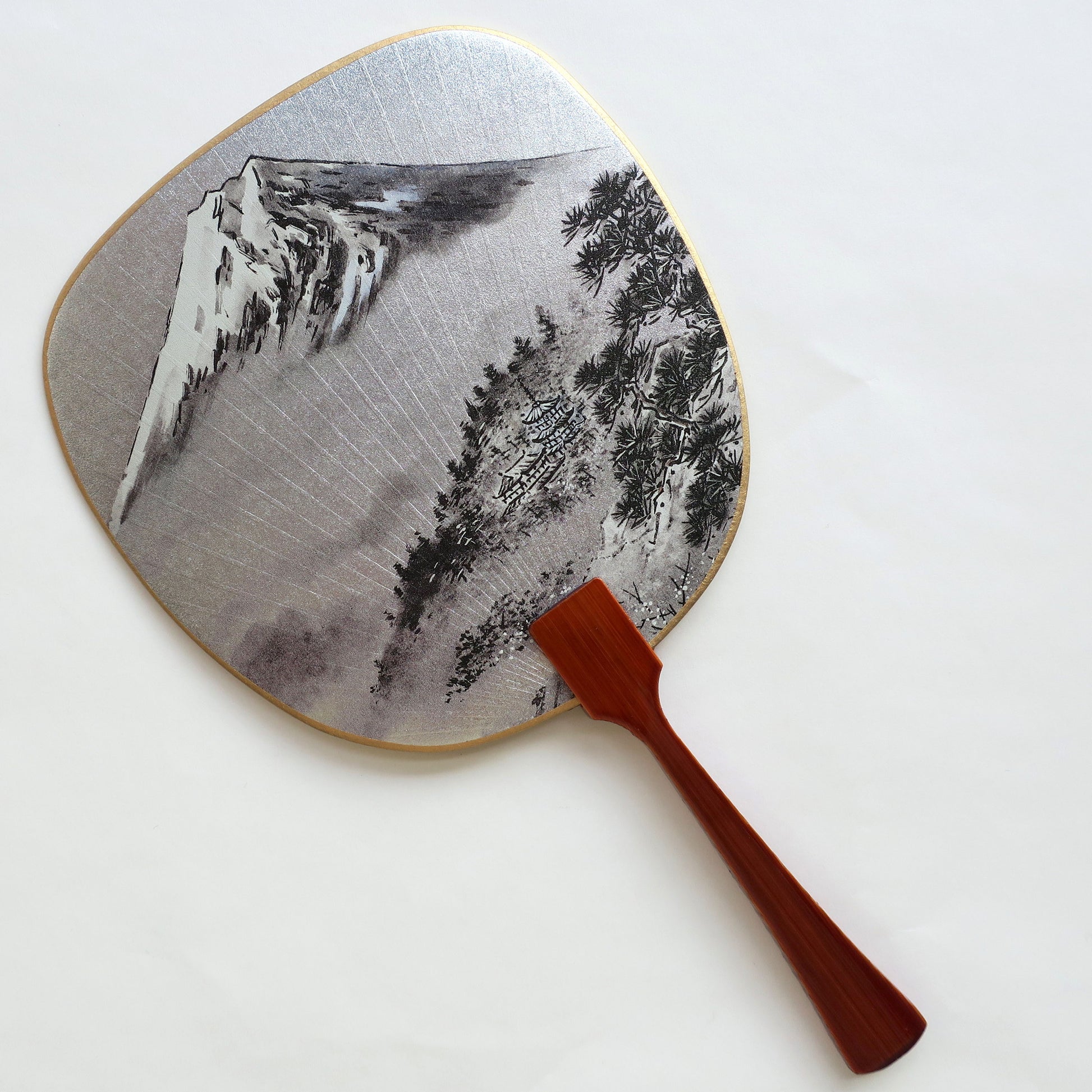 Uchiwa-fan Greeting Card - Misty Mount Fuji - Cards - Lavender Home London