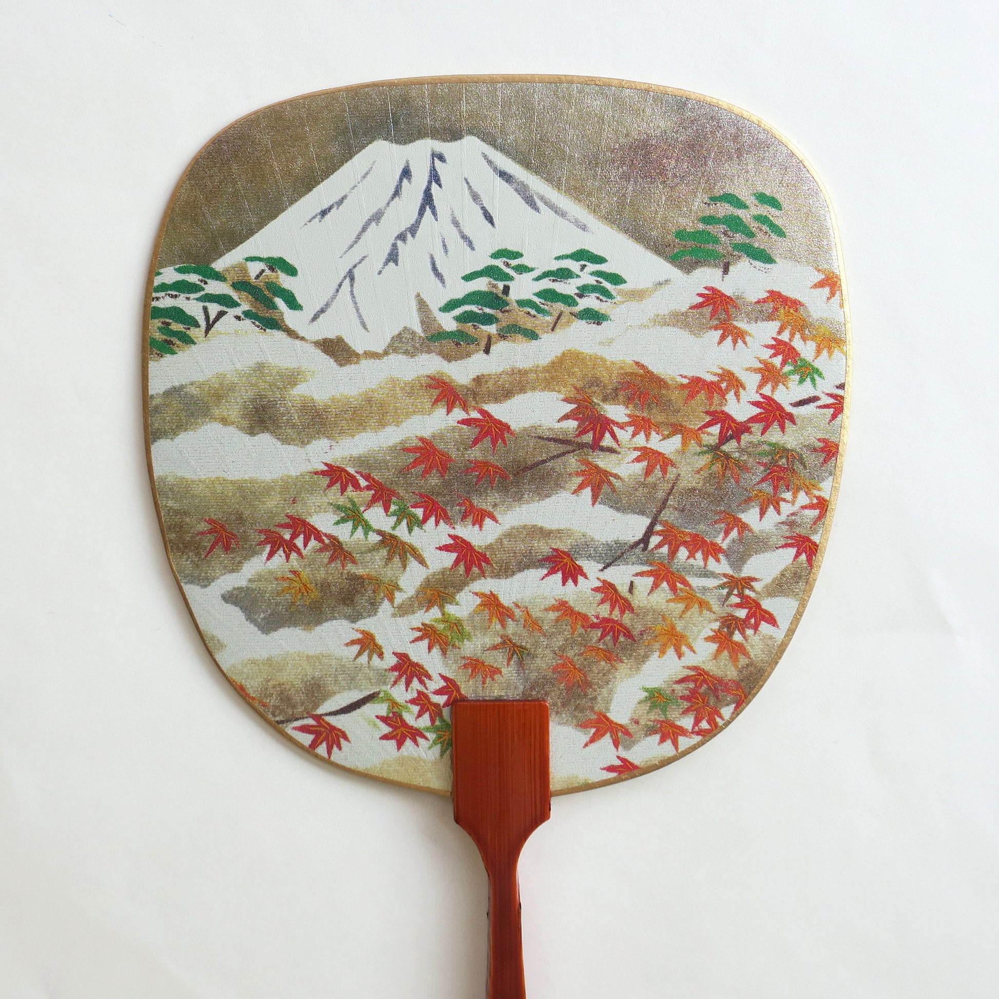 Uchiwa-fan Greeting Card - Mount Fuji in Autumn - Cards - Lavender Home London