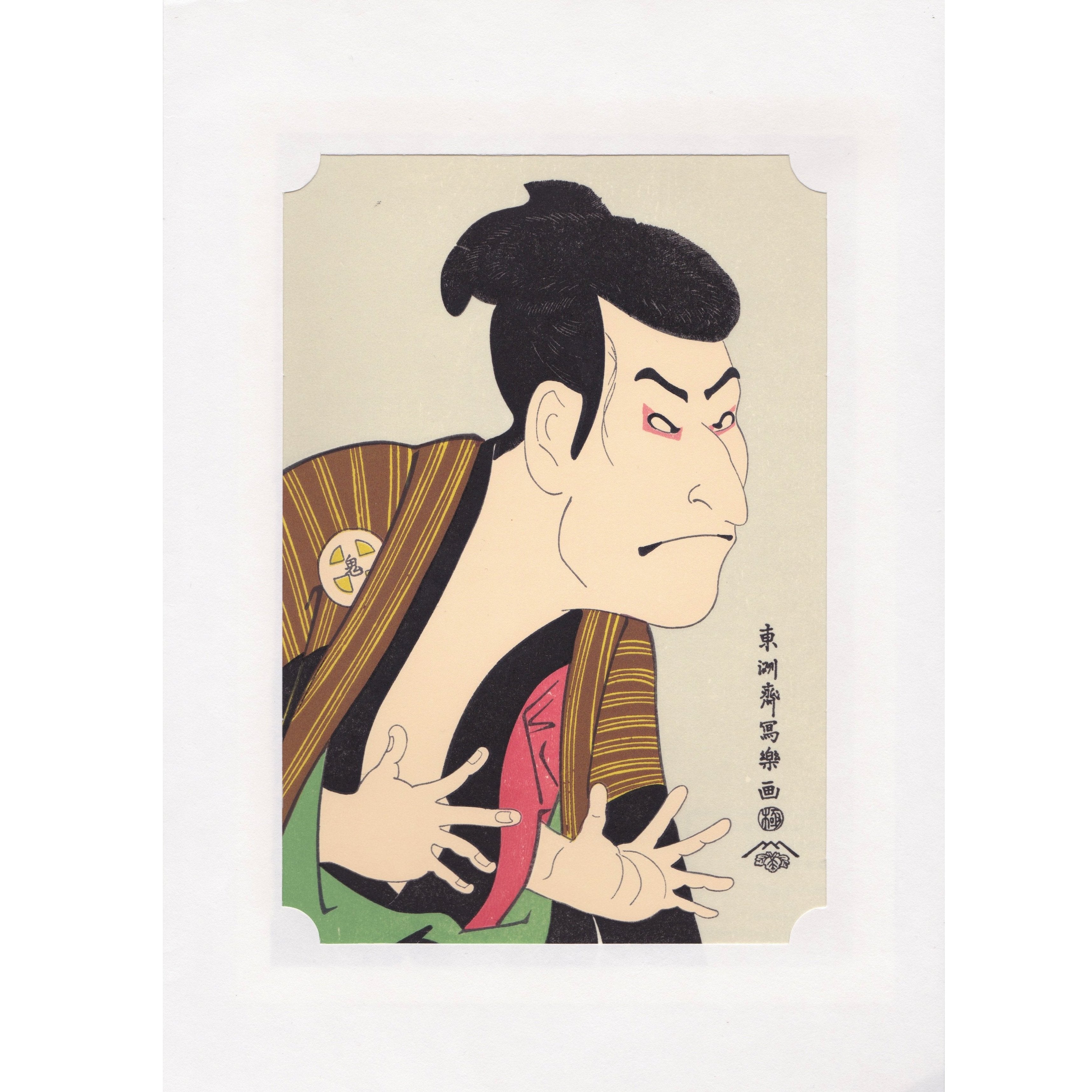 版画 Japanese Woodblock Print Kabuki Art Japanese Woodblock Print 01 - Kabuki Actor Otani Oniji III as