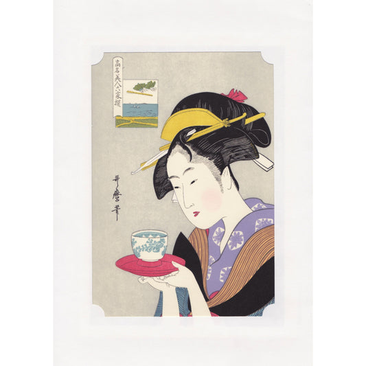 Japanese Woodblock Print 05 - Geisha Naniwaya Okita by Utamaro Kitagawa - Print - Lavender Home London