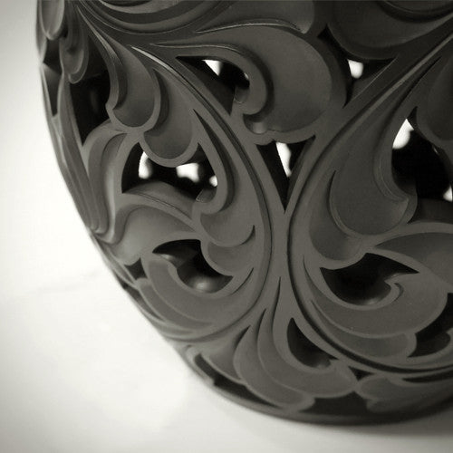 Traditional Chinese Handcrafted Black Clay - Vault of Heaven Vase - Lotus Flowers - Homeware - Lavender Home London