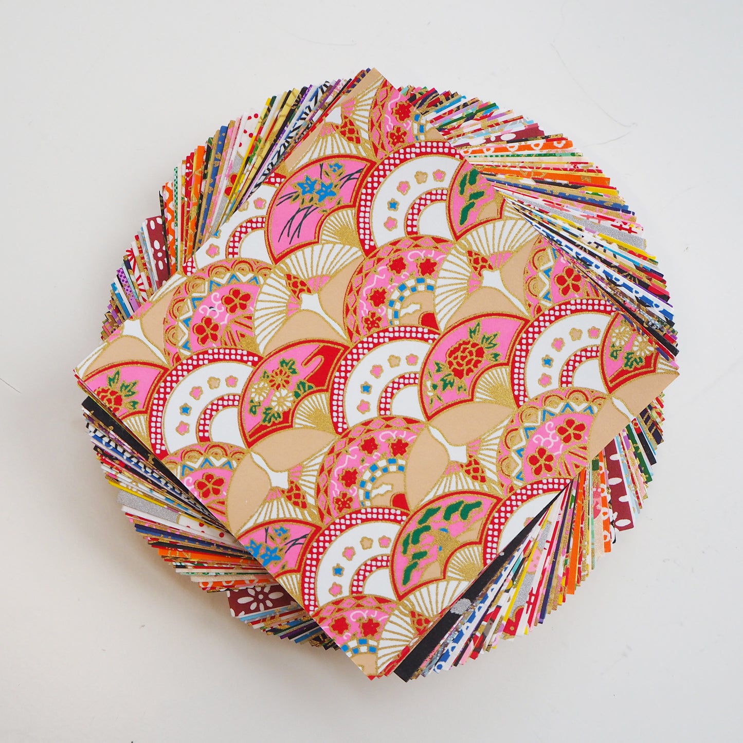 100 Sheets 9x9cm Mixed Colours Japanese Yuzen Washi Origami Paper - washi paper - Lavender Home London