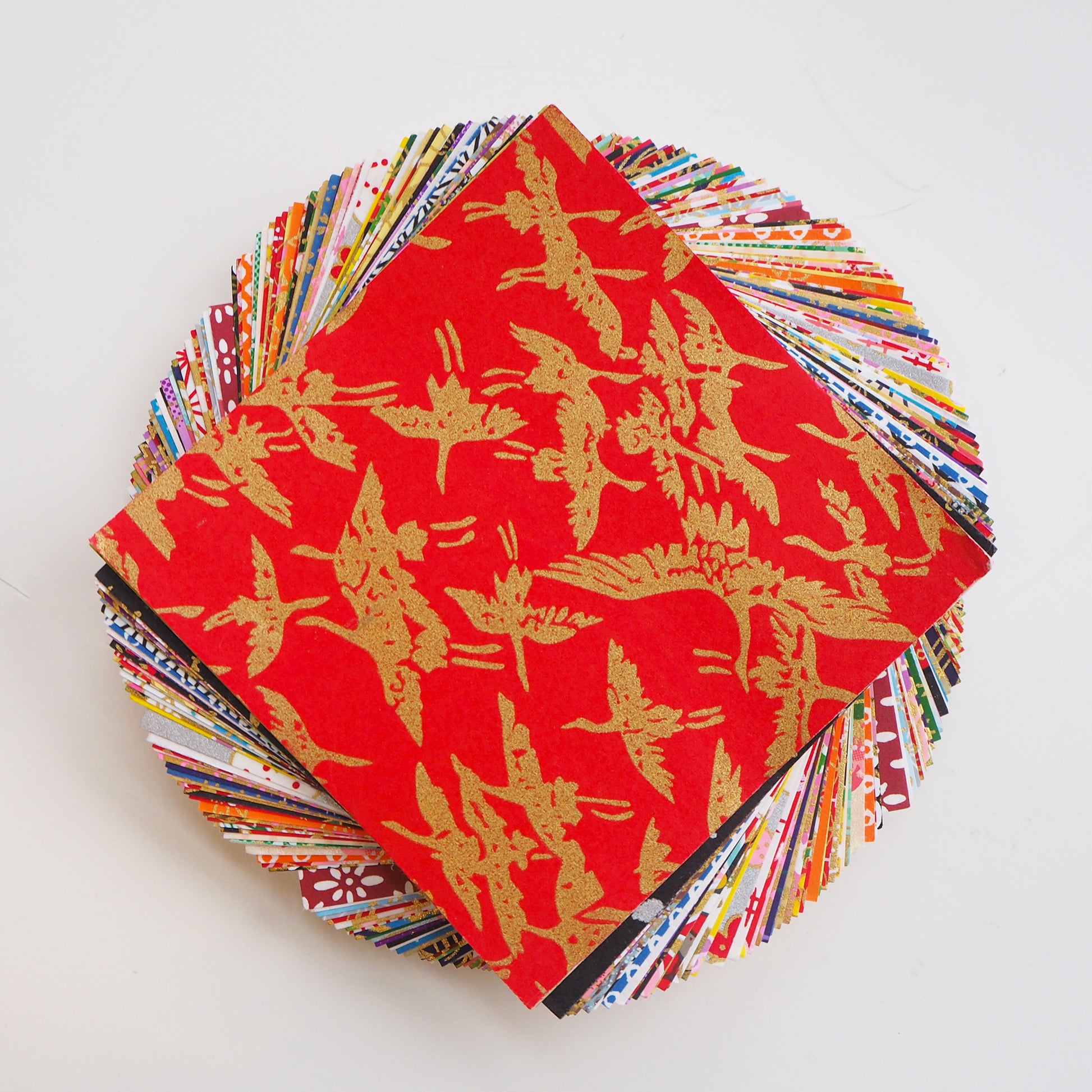 100 Sheets 9x9cm Mixed Colours Japanese Yuzen Washi Origami Paper - washi paper - Lavender Home London