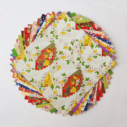 Pack of 20 Sheets 14x14cm Yuzen Washi Origami Paper - Mixed Patterns - washi paper - Lavender Home London