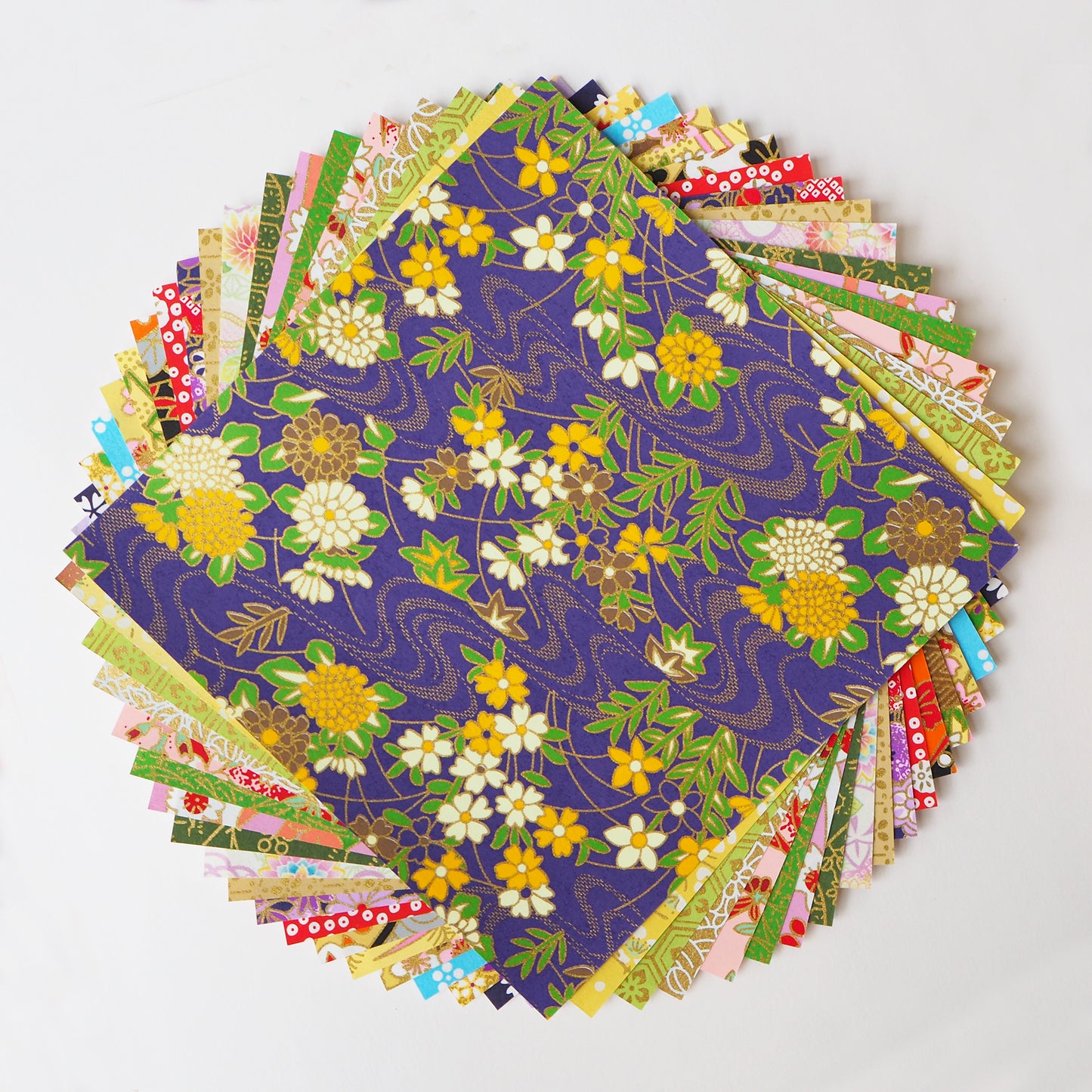 Pack of 20 Sheets 14x14cm Yuzen Washi Origami Paper - Mixed Patterns - washi paper - Lavender Home London