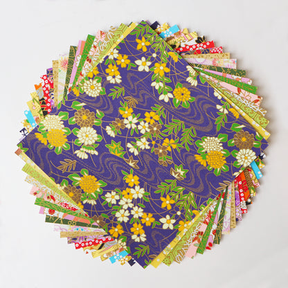 Pack of 20 Sheets 14x14cm Yuzen Washi Origami Paper - Mixed Patterns - washi paper - Lavender Home London