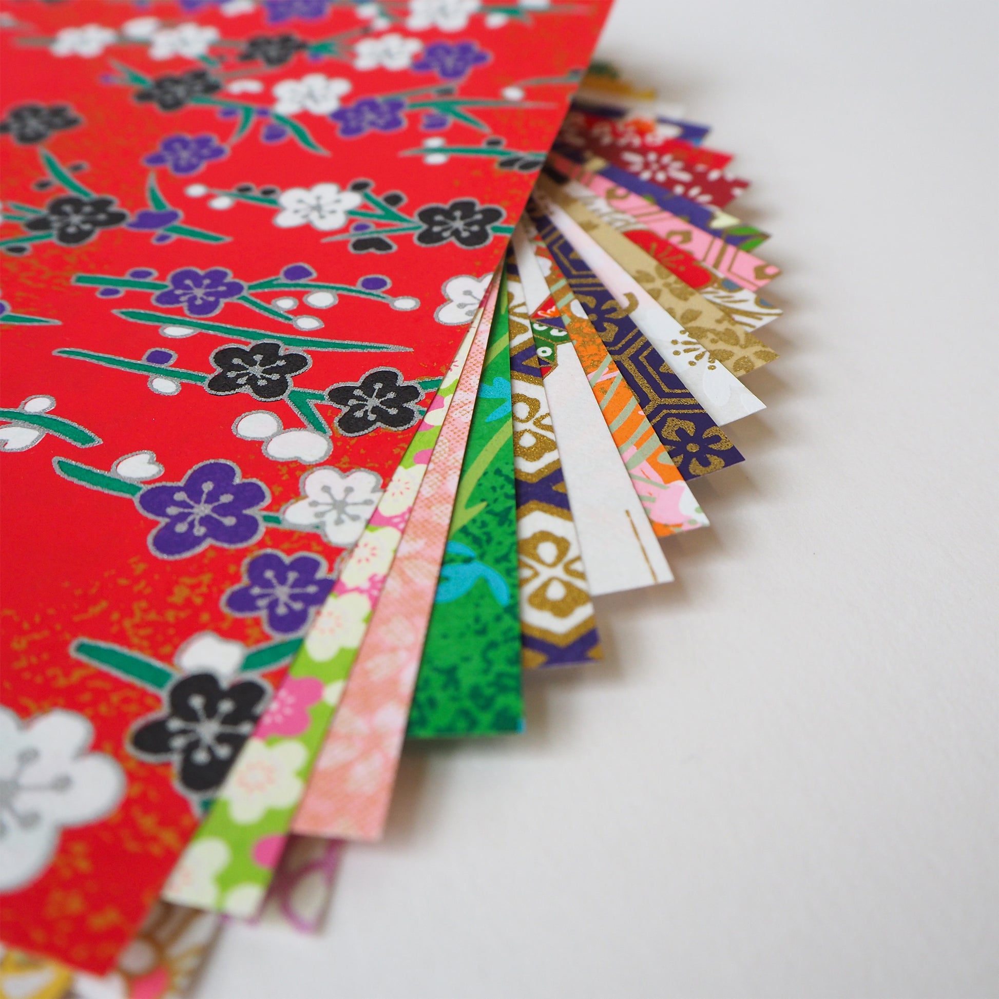 Pack of 20 Sheets 14x14cm Yuzen Washi Origami Paper - Mixed Patterns - washi paper - Lavender Home London