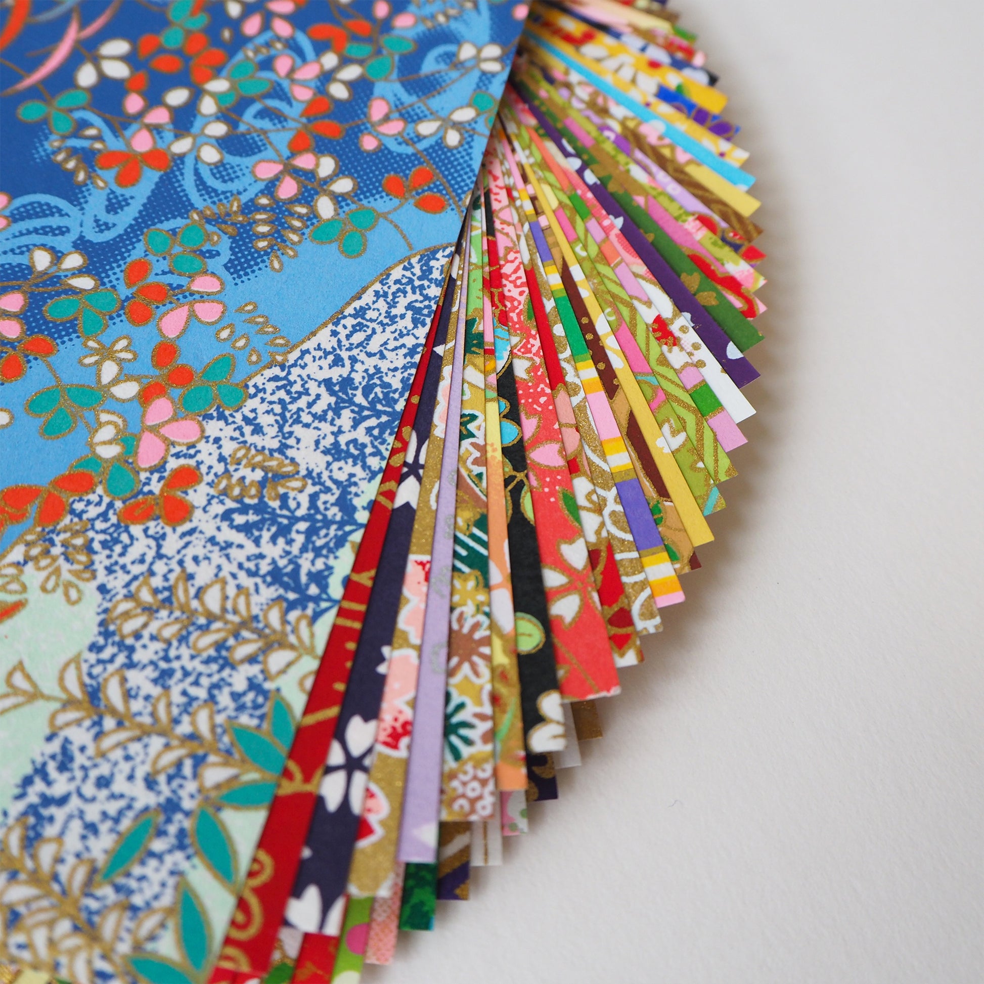 50 Sheets 14x14cm Yuzen Washi Origami Paper - Mixed Patterns - washi paper - Lavender Home London