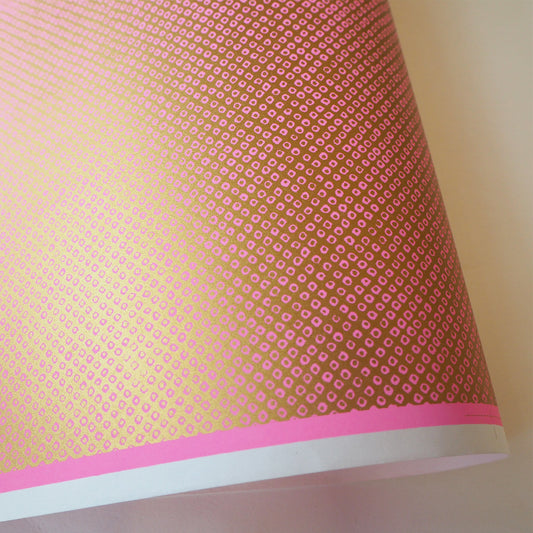 Yuzen Washi Wrapping Paper HZ-021 - Deer's Spots Pink Gold - washi paper - Lavender Home London