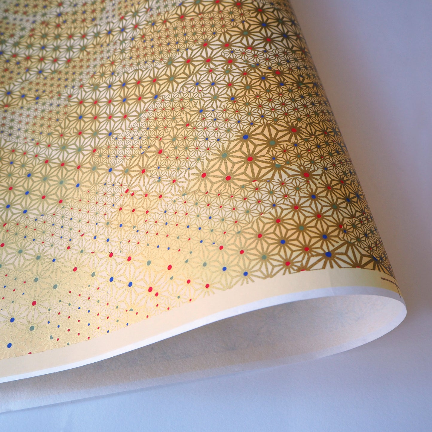 Yuzen Washi Wrapping Paper HZ-033 - Klimt Gold Hemp Leaf - washi paper - Lavender Home London