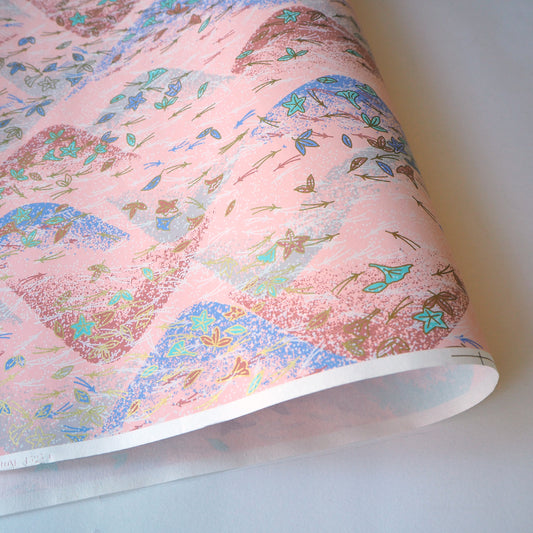 Yuzen Washi Wrapping Paper HZ-035 - Maple & Ginkgo Leaves Pastel - washi paper - Lavender Home London