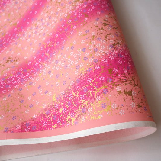 Yuzen Washi Wrapping Paper HZ-340 - Small Cherry Blossom Pink Shade - washi paper - Lavender Home London