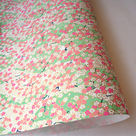 Yuzen Washi Wrapping Paper HZ-351 - Spring Cherry Blossom - washi paper - Lavender Home London
