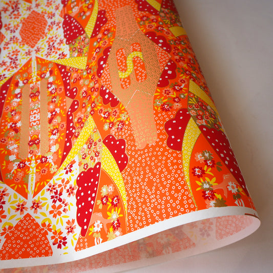Yuzen Washi Wrapping Paper HZ-355 - Mirage Orange - washi paper - Lavender Home London