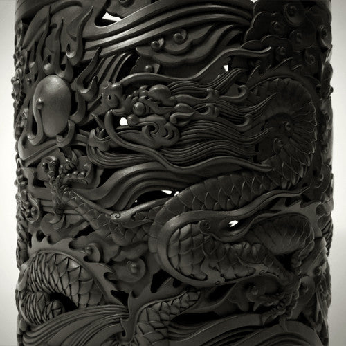 Traditional Chinese Handcrafted Black Clay - Scroll Painting Dragons Bucket - Homeware - Lavender Home London