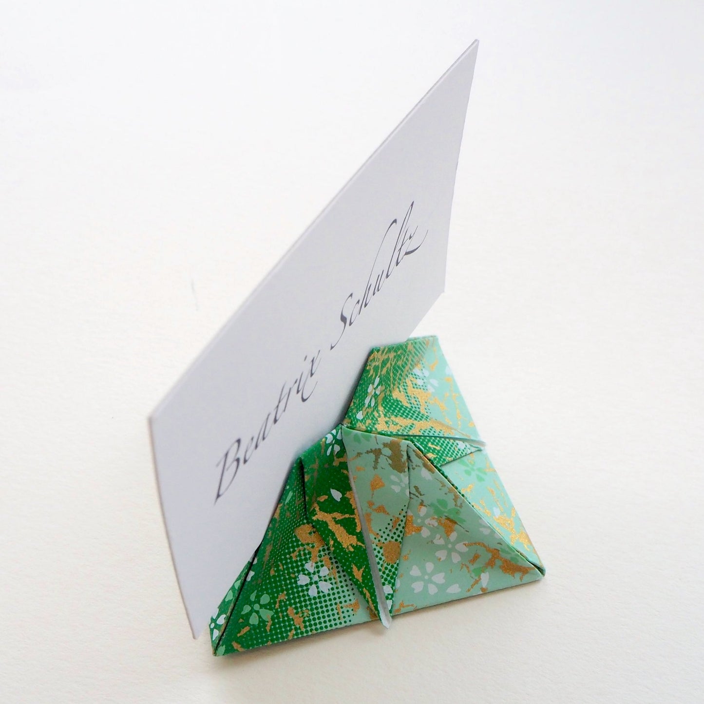 Bespoke Yuzen Washi Paper Simple Origami Name Card Holder - Origami Decorations - Lavender Home London