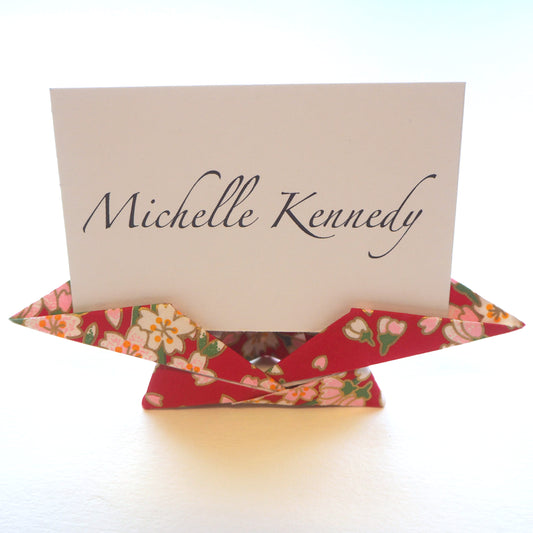 Bespoke Yuzen Washi Paper Traditional Origami Name Card Holder - Origami Decorations - Lavender Home London